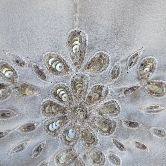 Vintage Y2K Beaded Art Deco Top Blouse Size M Sleeveless Fairy Boho Loose Flowy - Picture 4 of 11